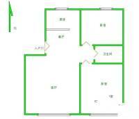 龙聚山庄(住宅)2室2厅1卫85㎡户型图