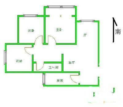 三里河一区3室1厅1卫123㎡户型图