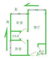 三里河一区2室1厅1卫105㎡户型图