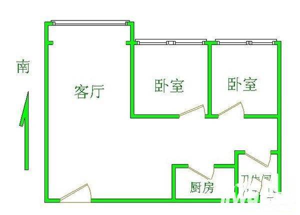 三里河一区2室1厅1卫105㎡户型图