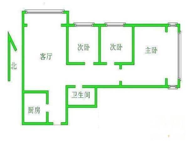 三里河一区4室1厅2卫124㎡户型图