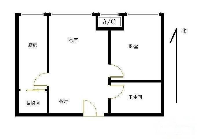 保利金泉1室1厅1卫72㎡户型图