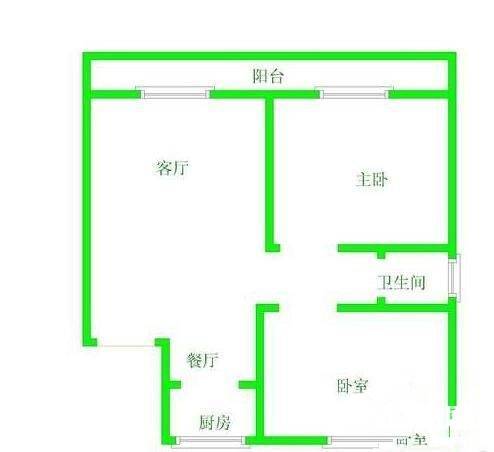 椿树园2室1厅1卫69㎡户型图