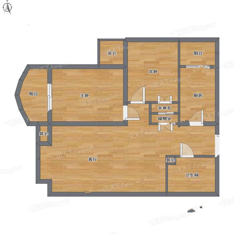 西豪逸景2室1厅0卫103㎡户型图