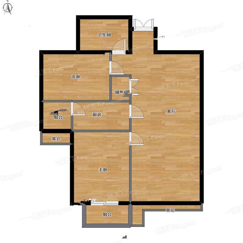 西豪逸景2室1厅0卫114㎡户型图