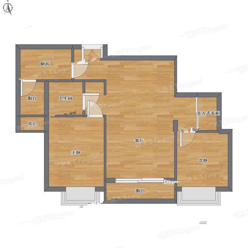 中信城一期2室1厅0卫90㎡户型图