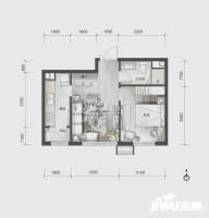 爱这城1室2厅1卫60㎡户型图