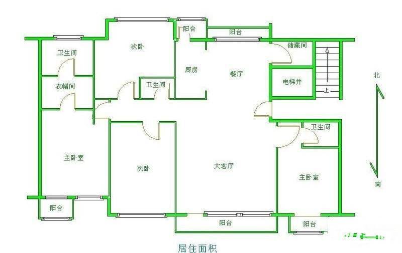 果岭里CLASS4室2厅3卫200㎡户型图