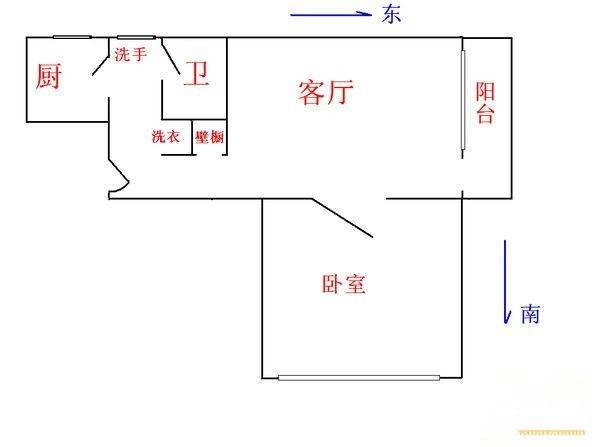 吉庆里1室1厅1卫65㎡户型图