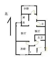 四平园3室2厅2卫109㎡户型图