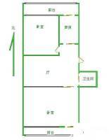 富国里2室1厅1卫58㎡户型图