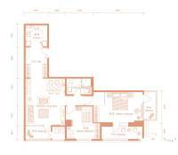 建邦·礼仕阁2室2厅1卫150㎡户型图