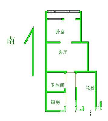 湾子2室1厅1卫75㎡户型图