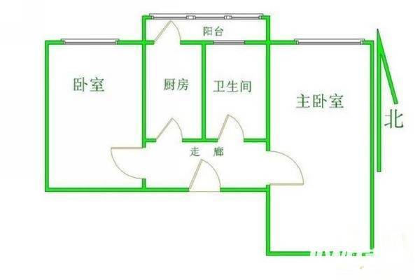 胡家园小区3室1厅1卫75㎡户型图