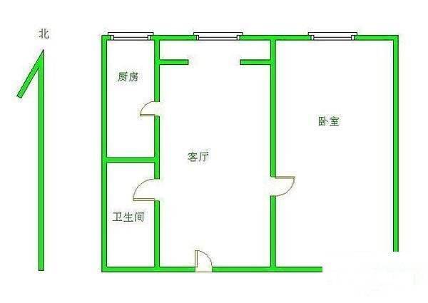 胡家园小区1室1厅1卫57㎡户型图