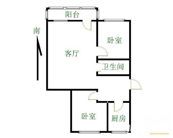 胡家园小区3室1厅1卫75㎡户型图