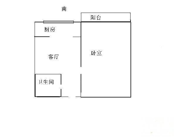 姚家井二巷1室1厅1卫50㎡户型图