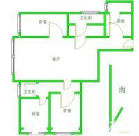 富莱茵花园小区3室2厅2卫148㎡户型图