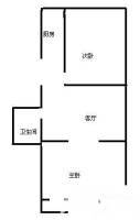 菜园北里2室1厅1卫60㎡户型图