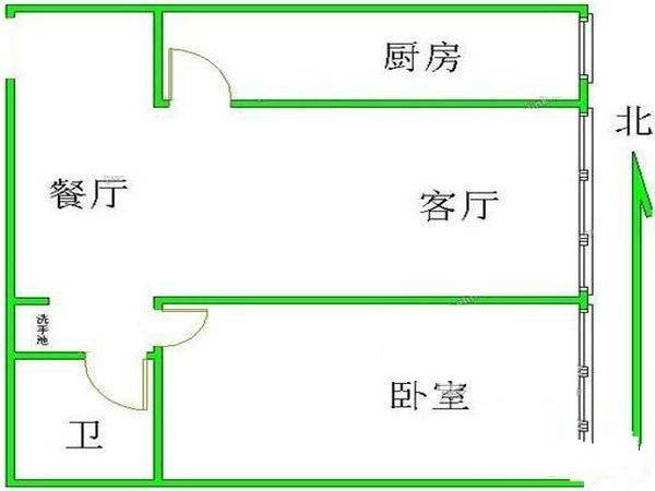 新华里小区1室1厅1卫57㎡户型图