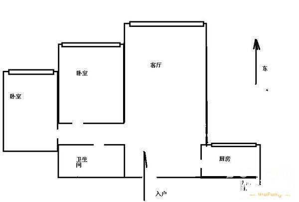 新华里小区2室1厅1卫70㎡户型图