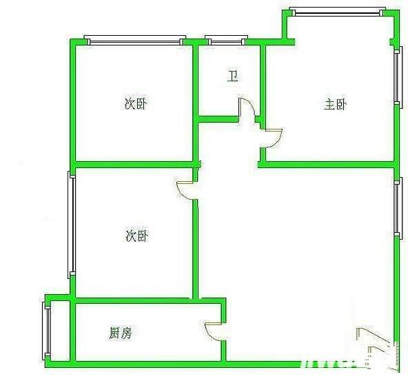 长椿里3室1厅1卫80㎡户型图