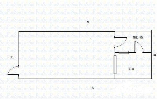 前门西后河沿1室0厅0卫20㎡户型图