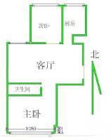 东罗圈2室1厅1卫53㎡户型图