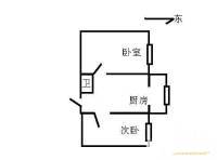 东花市东三条2室1厅1卫51㎡户型图