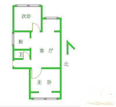 大三尖2室1厅1卫80㎡户型图