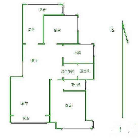 东潞苑小区3室2厅2卫119㎡户型图