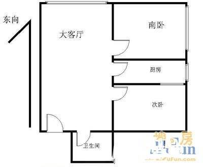 凯景铭座2室1厅1卫123㎡户型图