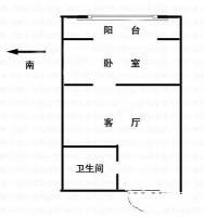 天龙华鹤1室1厅1卫80㎡户型图