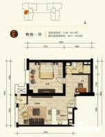 凯德品元1室1厅1卫71.9㎡户型图