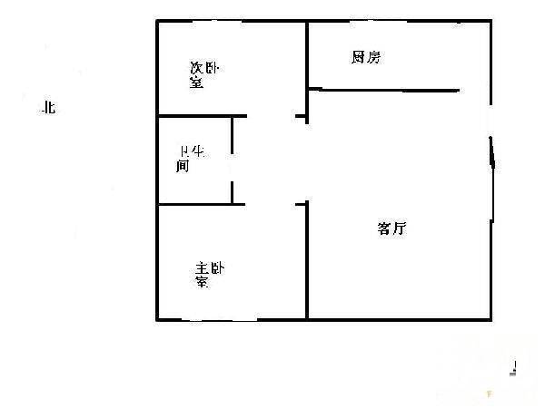 定福庄南里7号院1室1厅1卫45㎡户型图