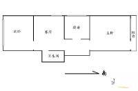 玉兰园1室1厅1卫52㎡户型图