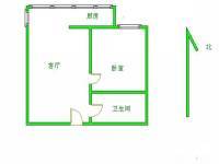 石榴园南里1室1厅1卫50㎡户型图