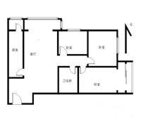 丰体时代花园3室1厅1卫124㎡户型图