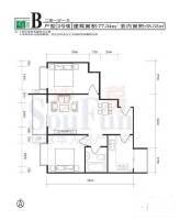 清秀阁2室1厅1卫77.3㎡户型图