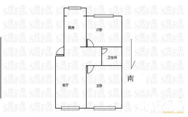 万科中粮假日风景2室1厅1卫100㎡户型图