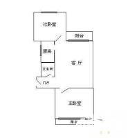 万泉新新国际公寓1室1厅1卫58㎡户型图