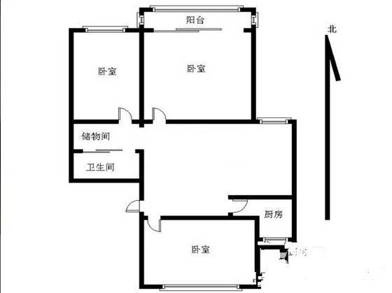 青塔东里3室1厅1卫85㎡户型图