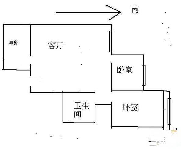 京铁家园2室1厅1卫86㎡户型图