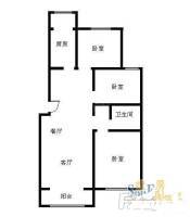 唐家岭3室1厅1卫105㎡户型图