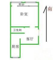 万芳苑1室1厅1卫68㎡户型图