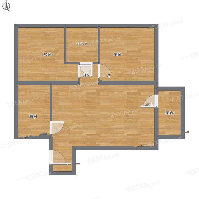 北纬40度2室1厅0卫88㎡户型图