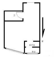 翠微中里小区2室1厅1卫45㎡户型图