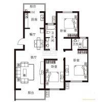 大自然新城3室2厅1卫136.3㎡户型图