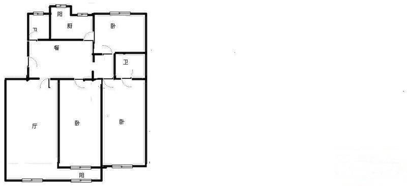 王府温馨公寓3室2厅2卫138㎡户型图