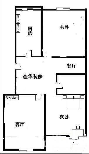 新龙城三期3室1厅1卫125㎡户型图